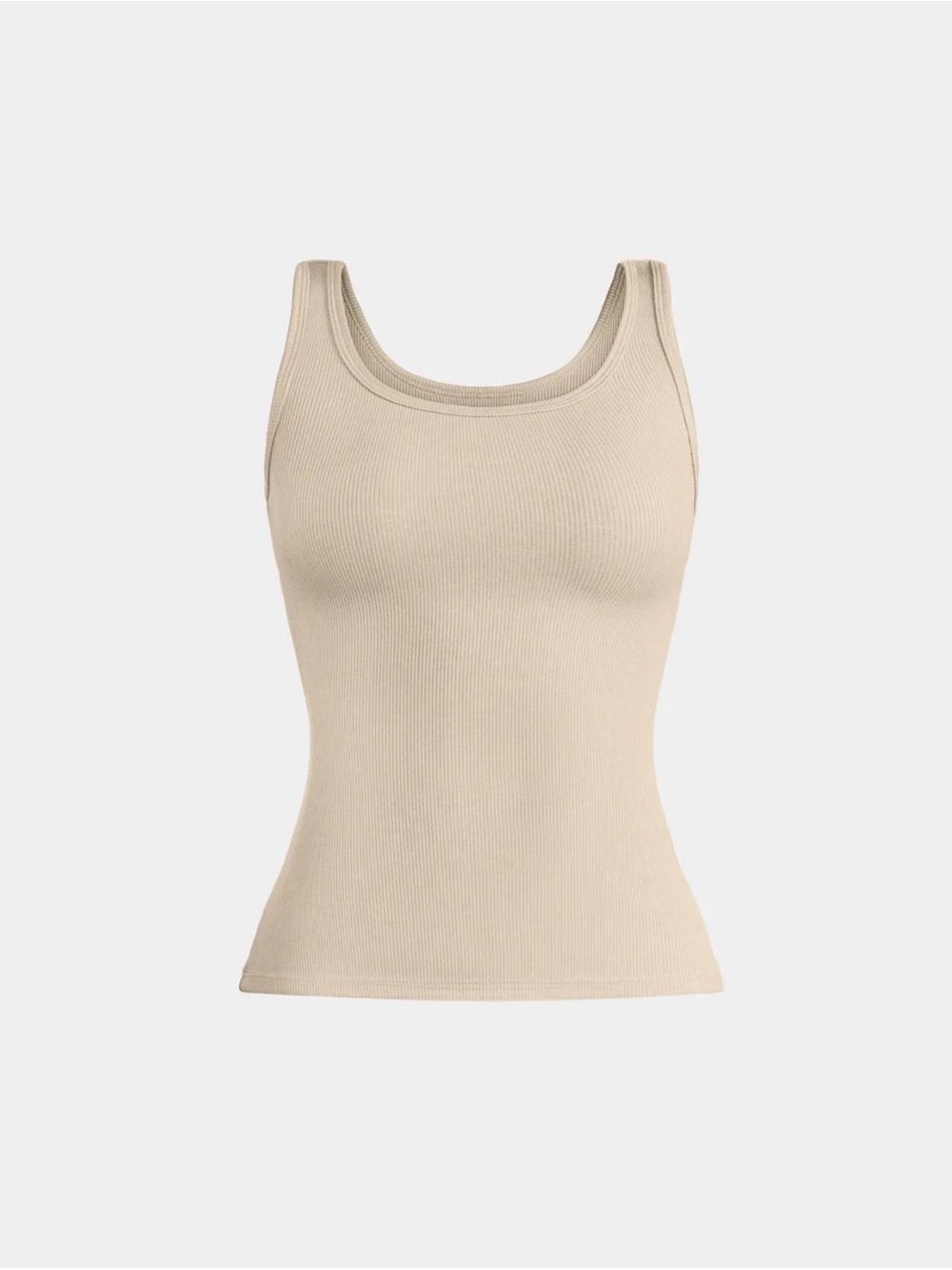 knix SculptRib Cotton Tank - Beige